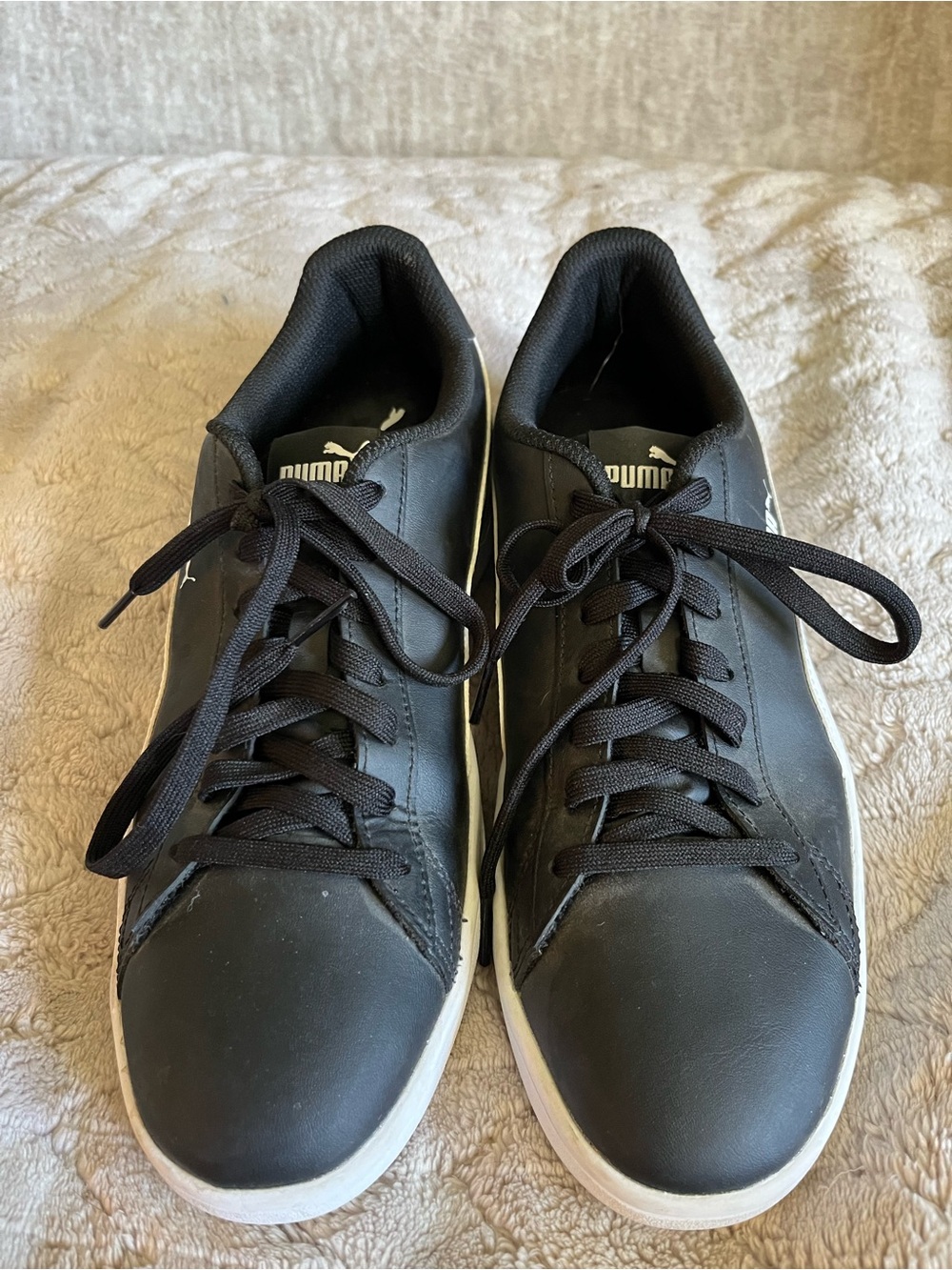Puma Black and White Low-Top Sneakers